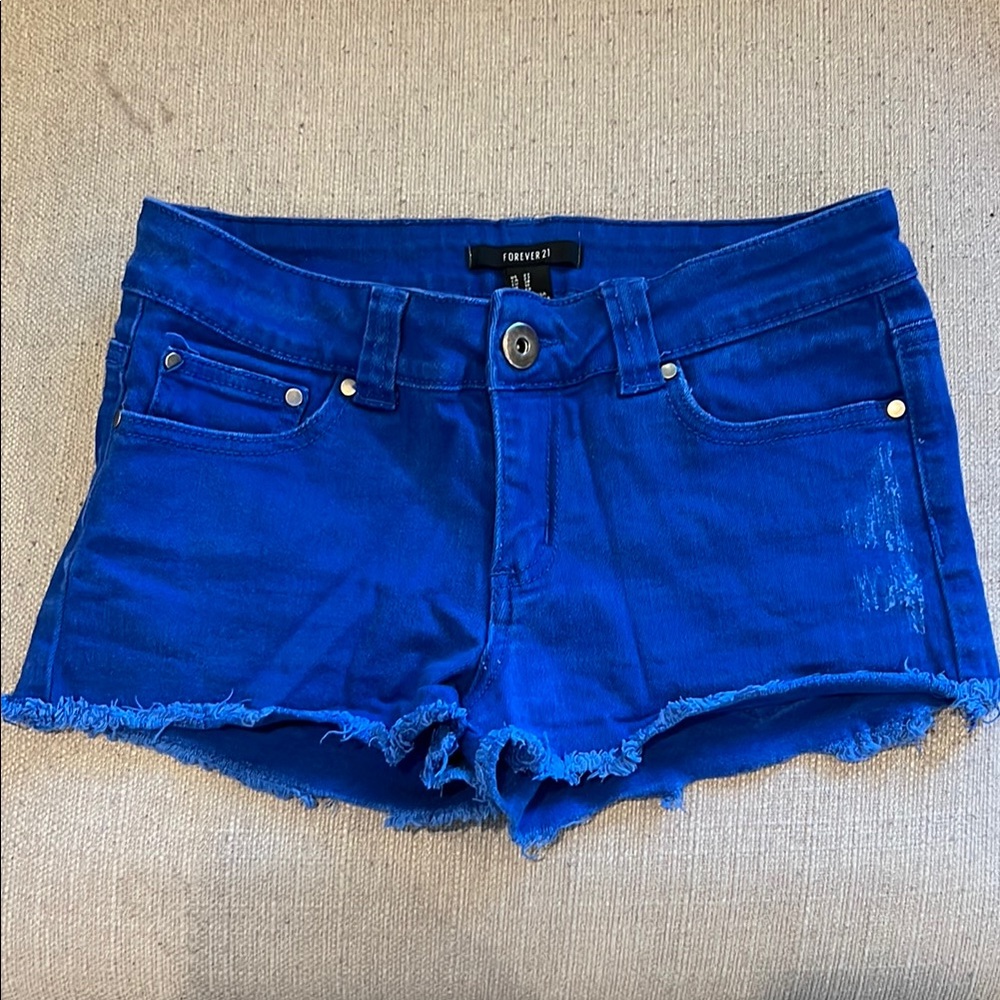 Forever 21 Blue Shorts Distressed Cut-Off